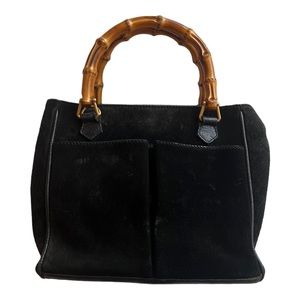 Gucci Bamboo Vintage Suede Bag